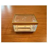 Glass and Brass Jewelry Box3.25×2.5×2.25