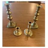 Gold Tone Candlesticks and Vessel Tallest 10'