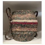 Woven Multicolored Basket Bag 10.5'