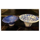 Blue Patterned Ceramic Bowls 3.5'