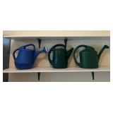 3 Vtg Plastic Watering Cans 13'