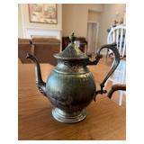 Vtg Silver on Copper Teapot 9'x9'