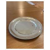 Silver Plate Dish with Beaded Rim 8'
