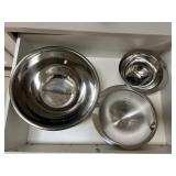 Three Stainless Steel Bowls
