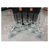Glassware with Blue Stems