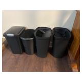 Four Sterilite Trash Cans