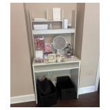 White Shelving Unit With Contents