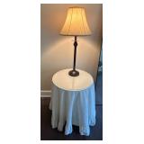 Lamp and Glass-Top Table Set