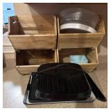 Wooden Storage Bin, Plastic Items & George Foreman