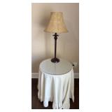 Table Lamp with Covered Side Table