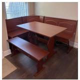 Linon Chelsea Walnut Corner Nook Dining Set