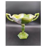Westmoreland Slag Glass Twin Handled Compote