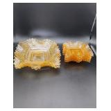6 pcs Yellow Gold Depression Glass Dishes