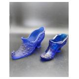 2 Cobalt Blue Glass Shoes