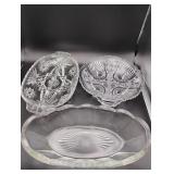 3 pcs Clear Glass Candy Dishes