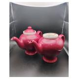 2 McCormick Maroon Tea Pots