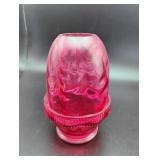 1970s Fenton Cranberry Fairy Lamp