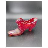 Fenton Irridescent Glass Shoe