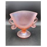 1920s Fenton Pink Glass Fan Vase