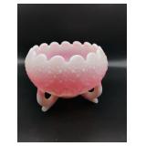 Fenton 3 Footed Pink Rosalene Bowl