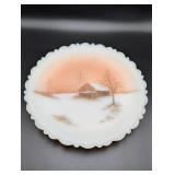 Fenton Art Glass Sunset Plate by S. Lee