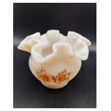Fenton Ruffled Custard Bowl- Hand Painted