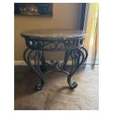 Round Marble Like End Table