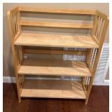 Four-Tier Natural Wood Shelving Unit