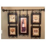 Wrought Iron Wall Art With Wine-Themed Frames