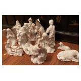 Porcelain Nativity Set w/ Gold Accents