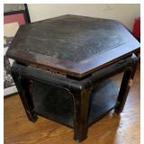 20th C. Hexagon Ebonized Mahogany Side Table