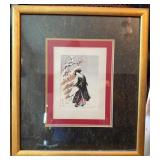 Ito Sozan Lady in Black Snow Woodblock Print