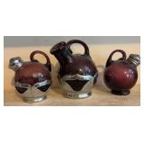 Farber Bros Krome Kraft Amethyst Glass Trio