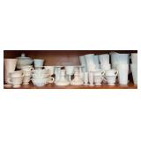 White Milk Glass Grape Motif Tableware Lot