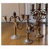 3pc Brass Candlestick Holders