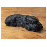 Small Black Lion Dog Figurine
