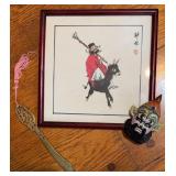 Zhong Kui Print, Huishan Mask & Brass Sword Opener