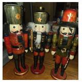 3 Wooden Nutcracker Figures w/ Accessories