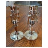 Pair Silver-Tone Heavy Nutcracker Candle Holders