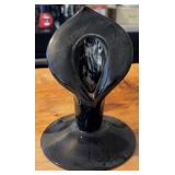 Black Amethyst Glass Jack-in-the-Pulpit Holder