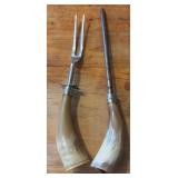 Carving Fork & Sharpening Steel w/Horn Handles