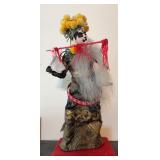 Chinese Opera Gentleman Doll w/ Staff & Embroidery