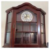 Vintage Wood Curio Cabinet w/ Quartz Clock