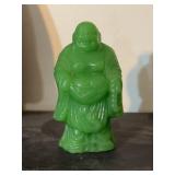 Green Peking Glass Laughing Buddha Figurine