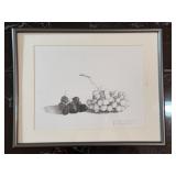 R. Outland Pencil Still Life Grapes Sketch Print