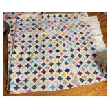 Handmade Patchwork Quilt w/ Cream Borders