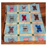 Butterfly Patchwork Quilt w/ Applique Motif