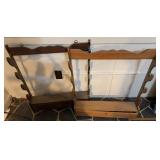 Pair Wood Wall-Mount Rifle Racks w/ Drawers