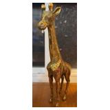 Brass Giraffe Figurine w/ Embossed Detailing