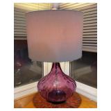 Purple Textured Glass Table Lamp w/ Shade